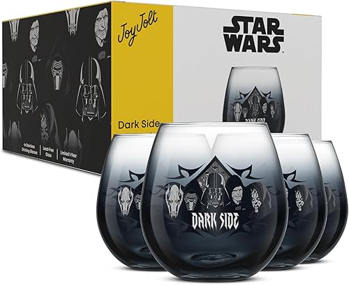 Miniatura 10 de JoyJolt Disney Mickey Mouse Joy O Joy - Copas de vino sin tallo, juego de 4 copas de vino, regalos alegres y cosas de Disney de Navidad. Juego de