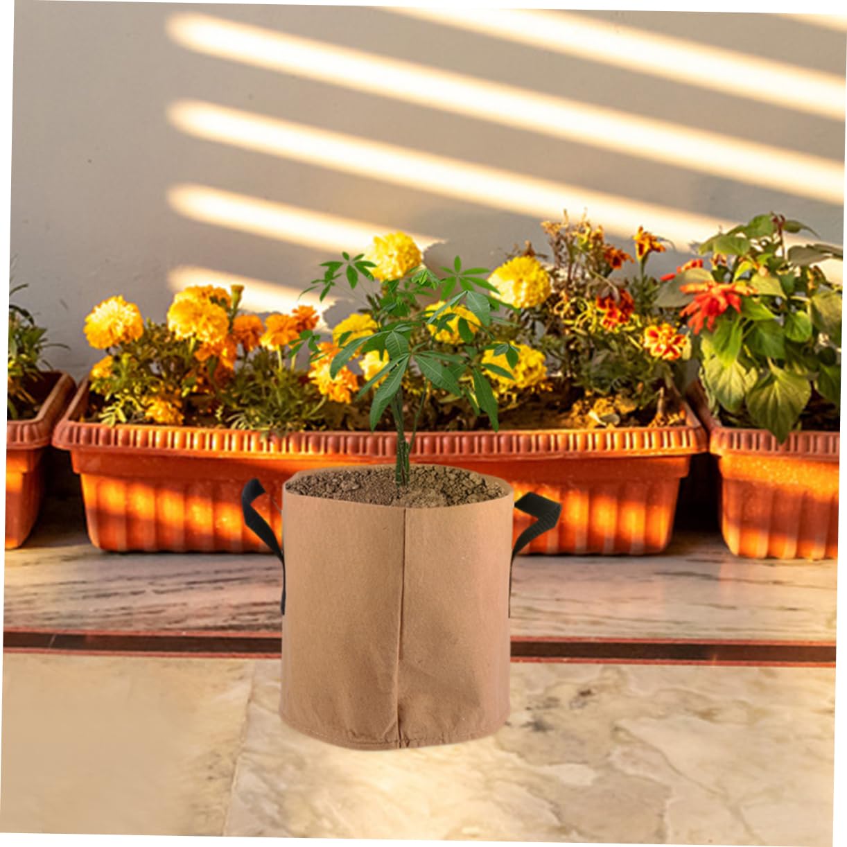 VANZACK 4piezas Cultivo de Plantas Macetas de Tela No Tejida Gruesa para Patatas y Verduras Bolsa de Cultivo Portátil para Viveros