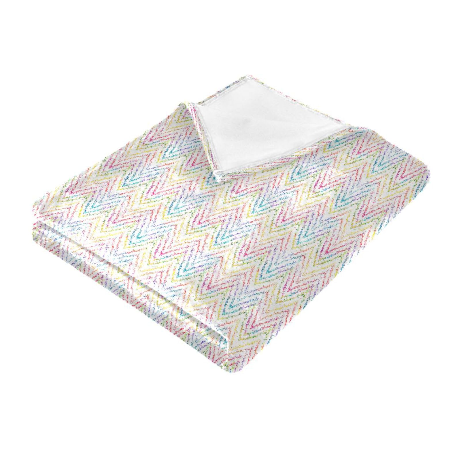 Couverture motif feuilles arc-en-ciel grand jeté de lit et canapé