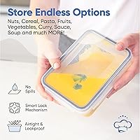 Vista 3 de Chefs Path Juego de 48 Piezas de Recipientes de Almacenamiento de Alimentos de Plástico sin BPA con 24 Recipientes y 24 Tapas para Organización