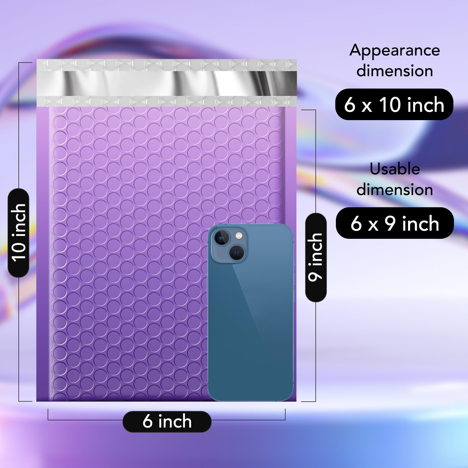 100 Stück Luftpolstertaschen, Blaue Poly-Luftpolsterumschläge, Selbstkleben, Gepolsterte Umschläge, Geschenk, Wasserdichte Verpackung, Umschlagtaschen Für N Versand