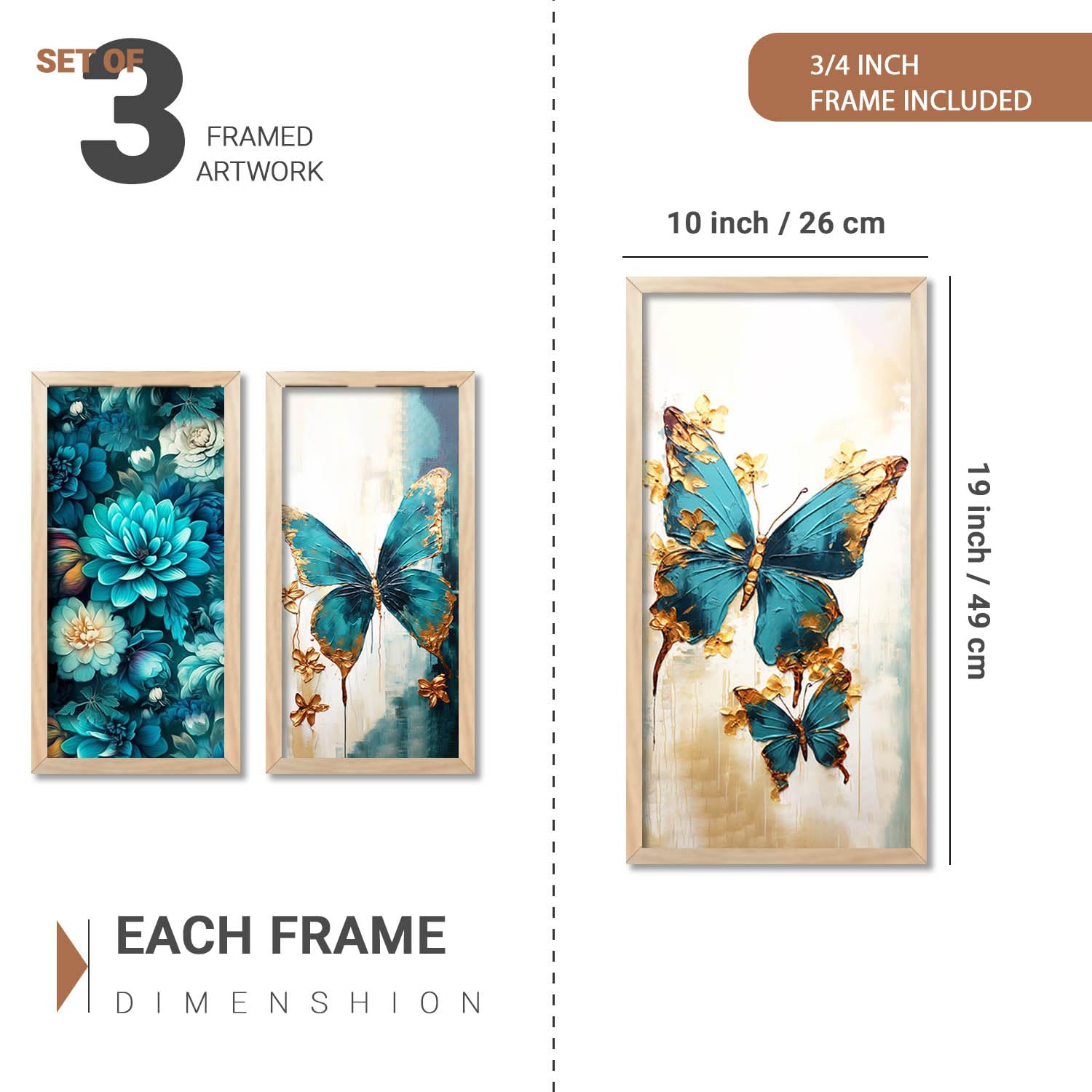 Modern Wall Art Paintings - Set of 3 -2 Modern Wall Art Paintings - Set of 3 -2