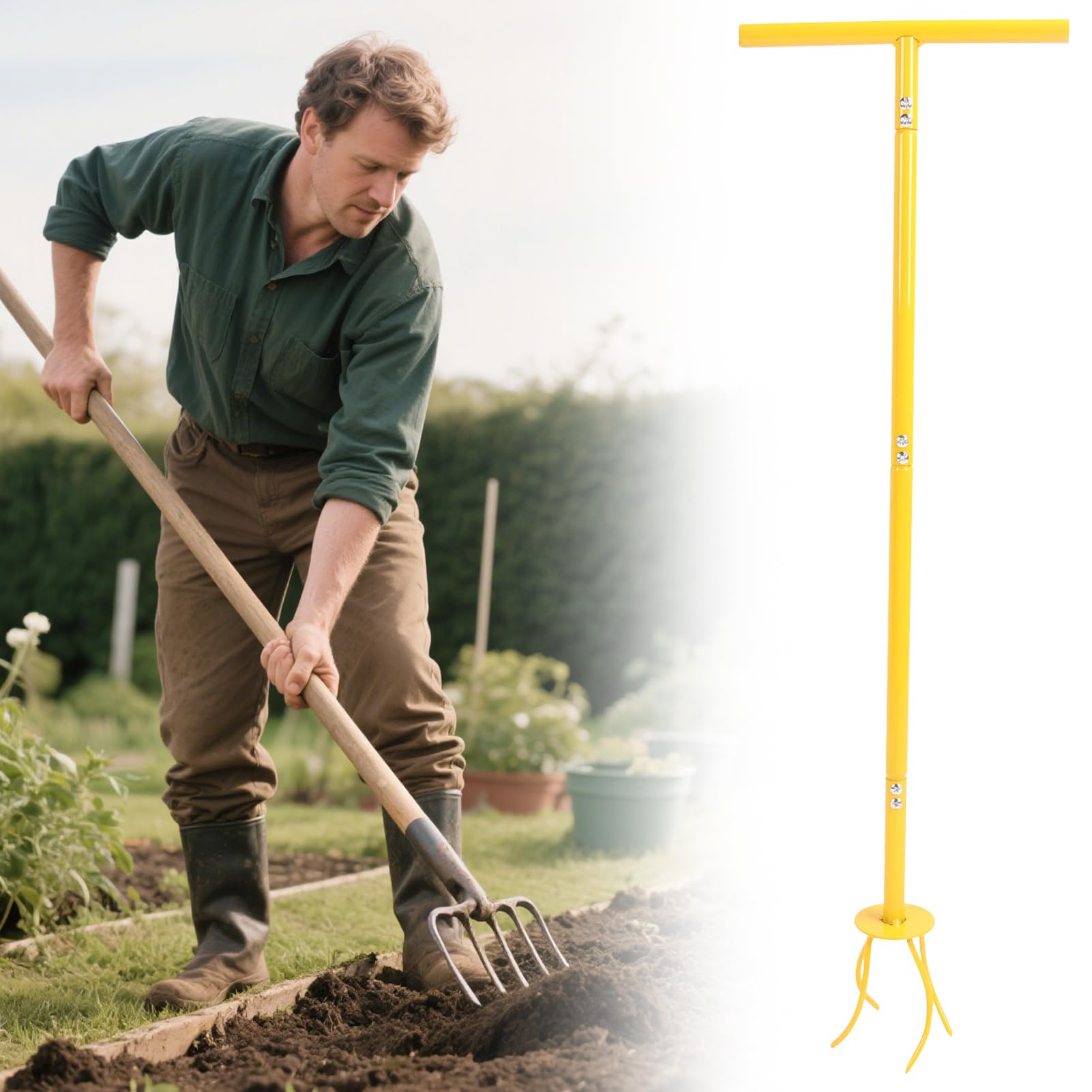 Garden Twist Pinne Manuell - Garten Twist Grubber | Garten Krallen | Werkzeug | Abnehmbare Gartenarbeit Handwerkzeuge Hacke Gartenwerkzeug | Tragbarer Drehgrubber Gartenwerkzeug Grasentferner We