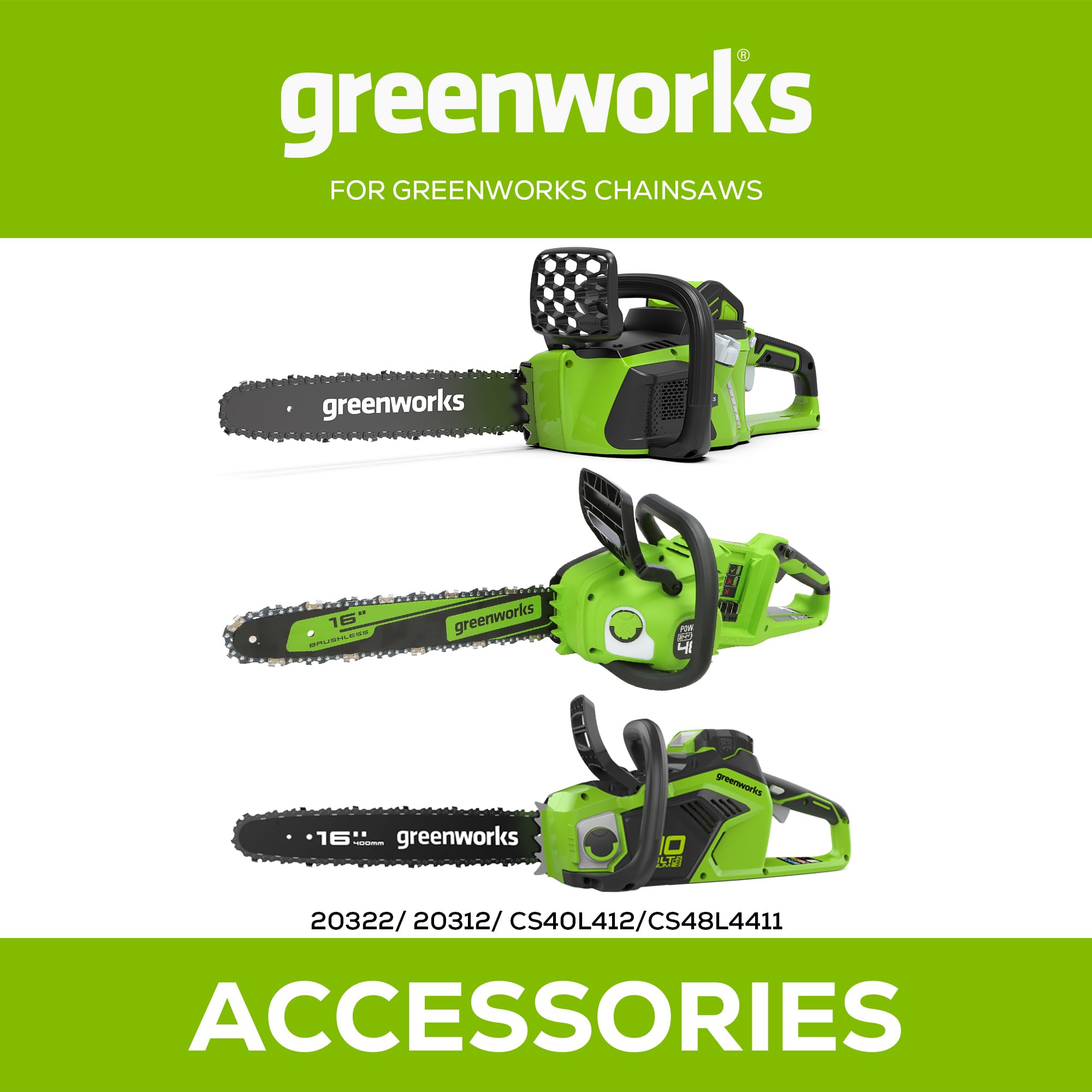 Greenworks Barra di ricambio da 40,6 cm e catena