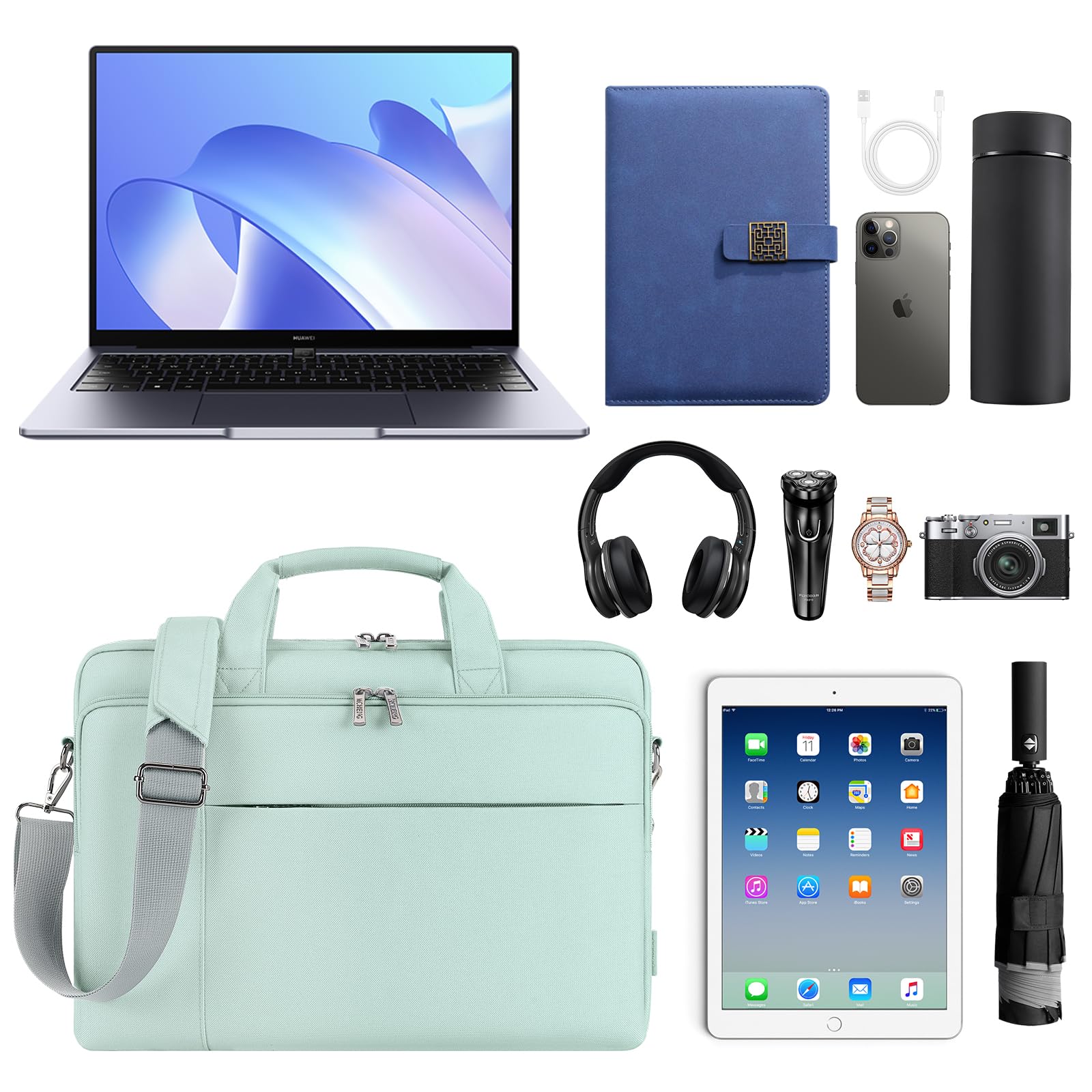 DOMISO 17 Zoll Laptop Tasche Wasserdicht Business Notebooktasche für 17-17.3" Notebook