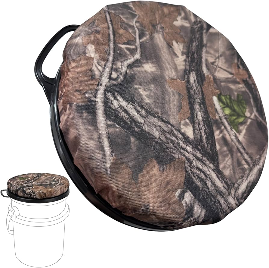 XD2-2 Pcs 5 Gallon Bucket Seats 360 Degree Swivel Bucket Seat 2 Inch Thick Black Padded Cushion Lid Waterproof Cover Dove Duck Hunting Fishing Baseba