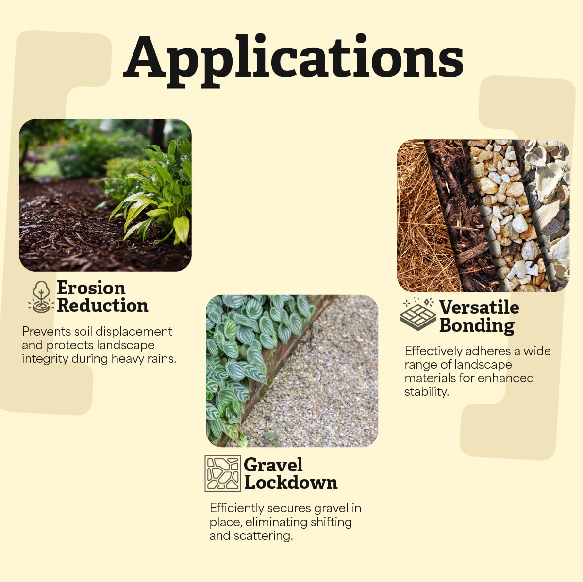 TerraLock Bed & Border Bond Mulch Glue Adhesive for Landscaping, 1 Gallon. Easy Spray, Easy Hold. Perfect for Mulch, Pea Gravel Large & Small, Rock, Straw and Stone, Pega para Piedras de Jardin