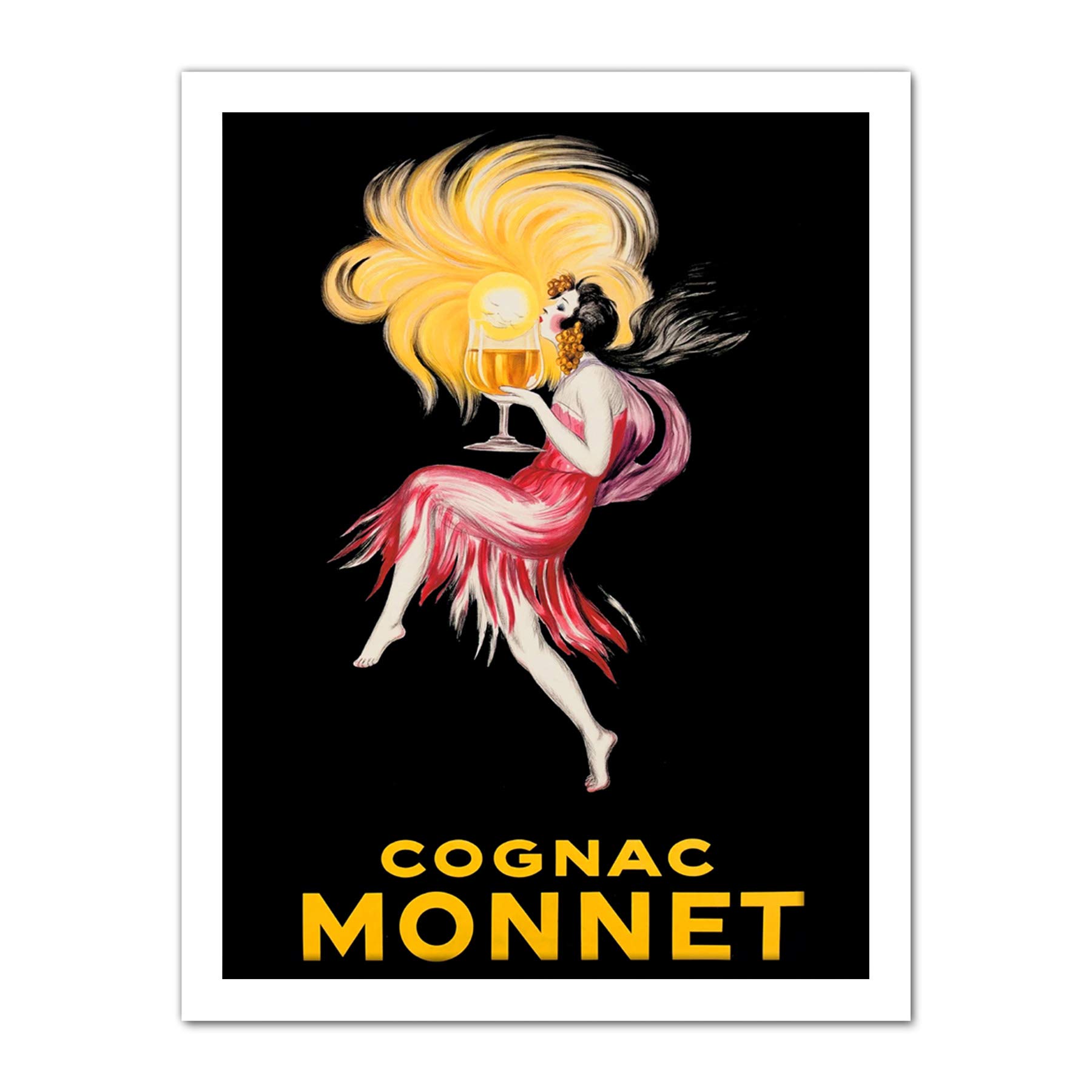 Wee Blue Coo Cognac Brandy Girl Red Dress Artwork Framed Wall Art Print 18X24 Inch