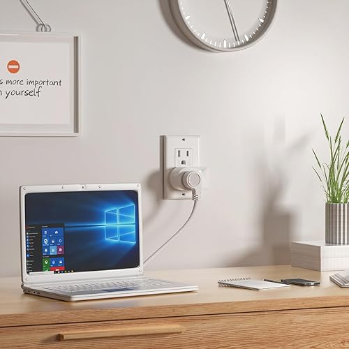 Miniatura 5 de Enchufe protector de sobretensión, adaptador de toma de tierra de pared con luz indicadora, 1 tomacorriente, 245J125V, ETL, blanco, paquete de 4