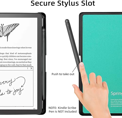 Vista 16 de WALNEW Funda para Kindle Scribe de 10.2 pulgadas (versión 2024/2022), funda inteligente de piel sintética con soporte para bolígrafo y encendido