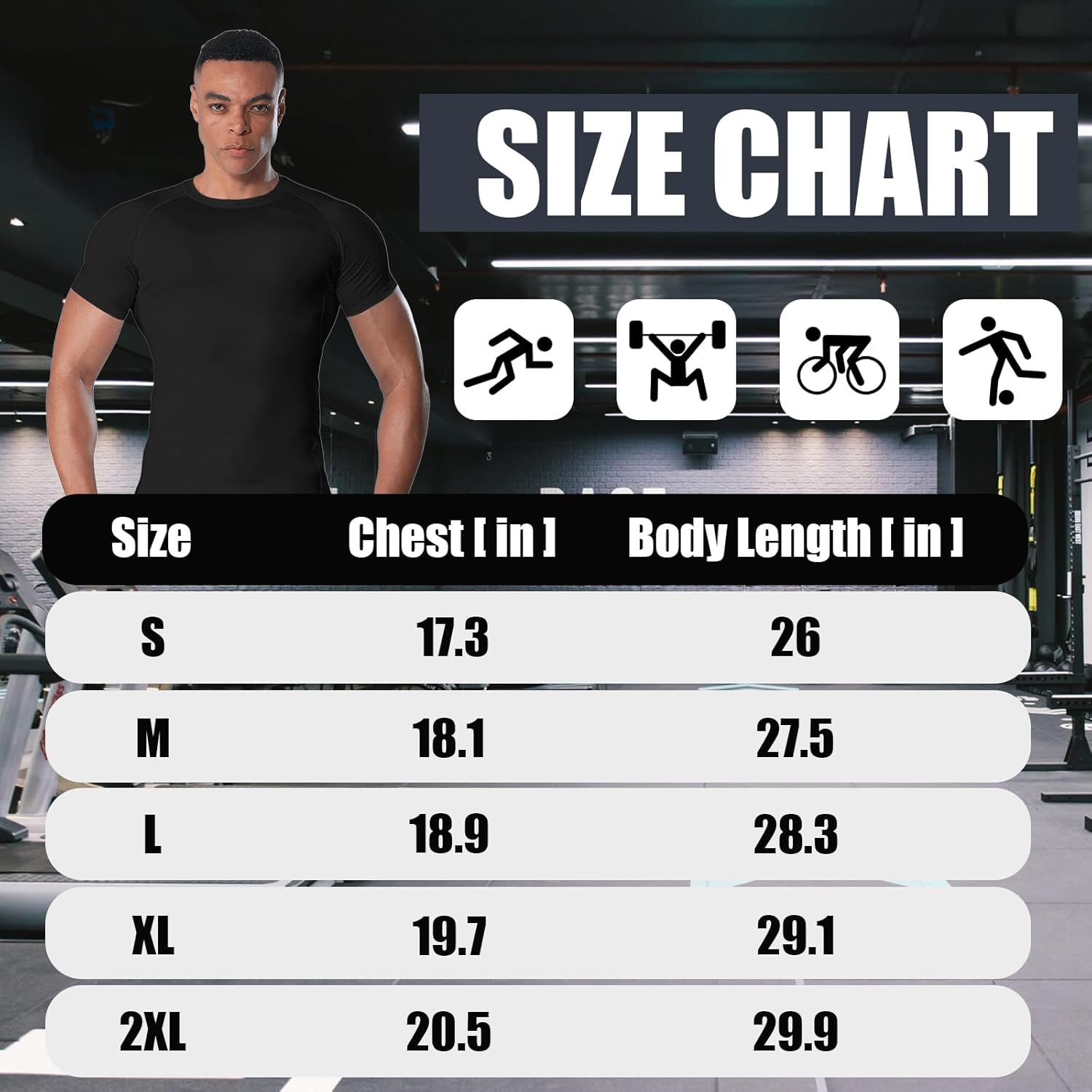 Men’s Compression Shirt Short Sleeve Athletic Top Sports T-Shirt Undershirt Base Layer Shirts Tight for Workout Gym - Image 6