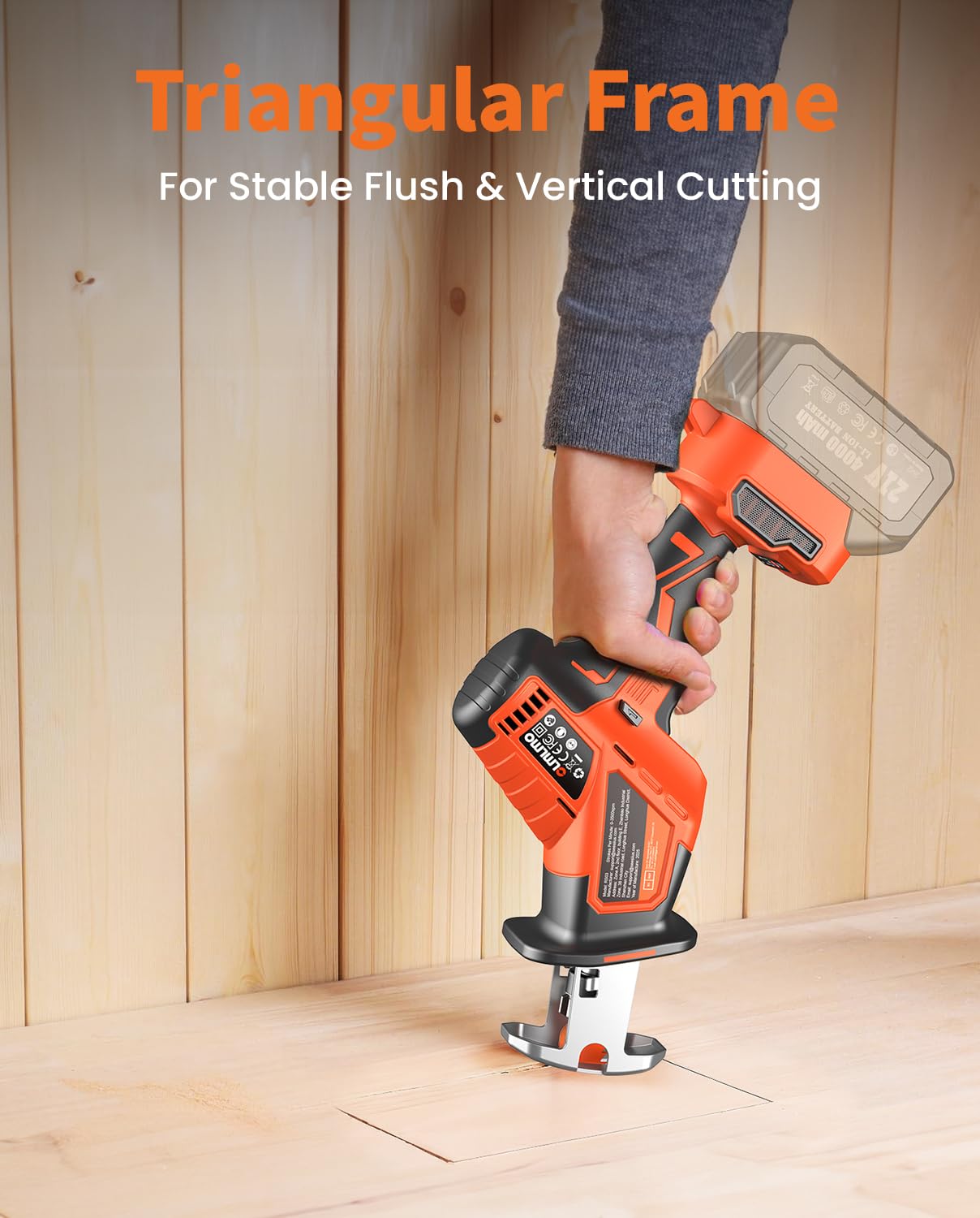 Akku Säbelsäge für Makita 18V Akku, 3500 SPM geräuscharmer bürstenloser Motor, 4 Sägeblätter, LED-Leuchte, Leicht und Handlich für Holz Metall Kunststoff, Für Heimwerker und Profis(ohne Akku)