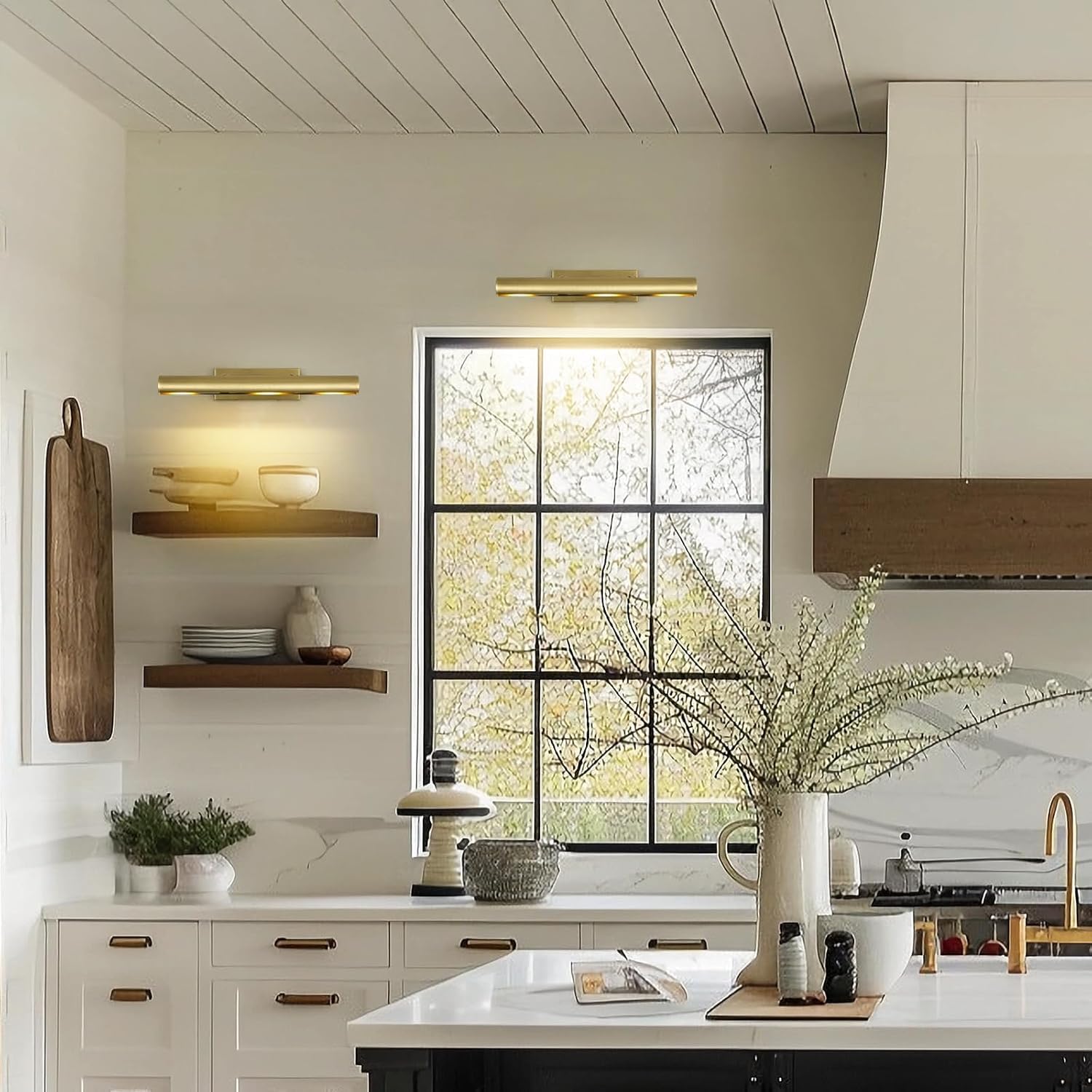 Modern Gold Bilderleuchte,Spiegelleuchte Bad 45.7CM Innen Wandleuchte, Badezimmer Spiegellampe, Bildbeleuchtung für Schlafzimmer, Wohnzimmer, Wand, Dartscheibe, Spiegel