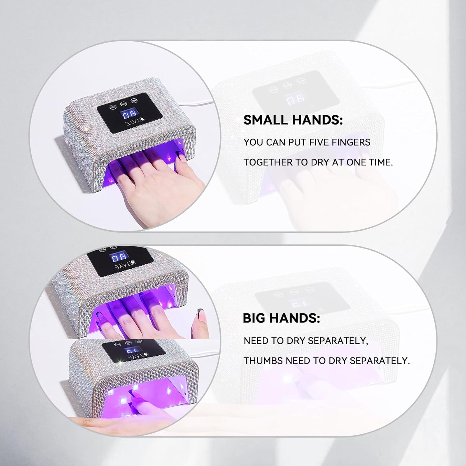 TAYE UV Light for Gel Nails, Beginner Led Nail Light for Gel Nails, Diamond UV Nail Lamp with 3 Timer Setting, Touch Control & Auto Sensor, Quick Dry Nail Dryer Curing Lamp for Salon & Home