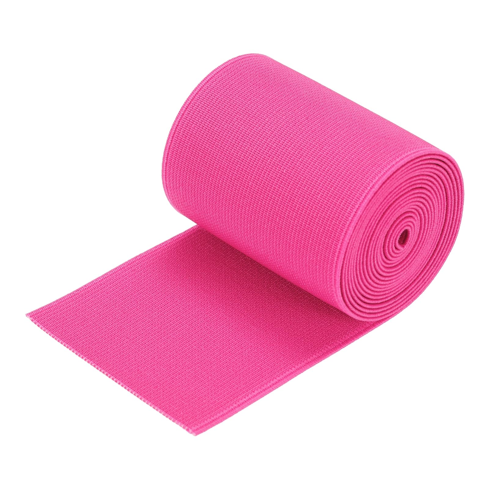 sourcing map Twill Wide Elastic Band Double-Side (70mm) 2.8 Inch Flat 2 Yard Woven Elastic Band Knit Elastic Spool Heavy Stretch Strap Rose Red for Sewing, Waistband — image 1