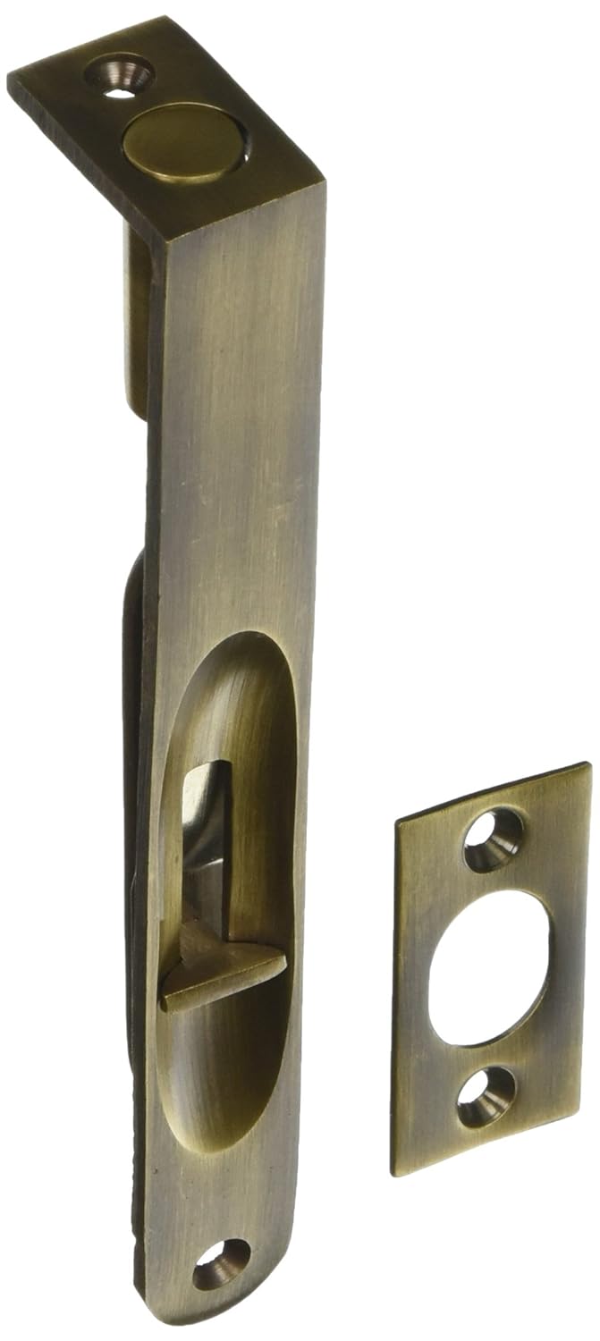 Deltana 6FBR5 HD Round Solid Brass 6-Inch Flush Bolt