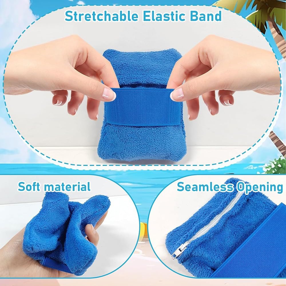 MOVEBO Beach Sand Removal Towel Set, 2-Pack, 2 Sizes, Used for Outdoor Beach Removal to Remove Sand from The Body (Blue)