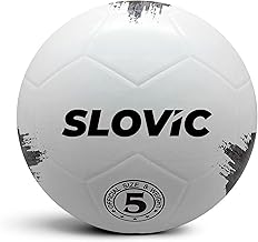 SLOVIC Rubber Professional Football [Size-5] | Hard Ground Foot-Ball | Ideal for Grass Ground & Artificial Turf | Training Foot Ball | Soccer Ball | Footballs for Men & Women, White