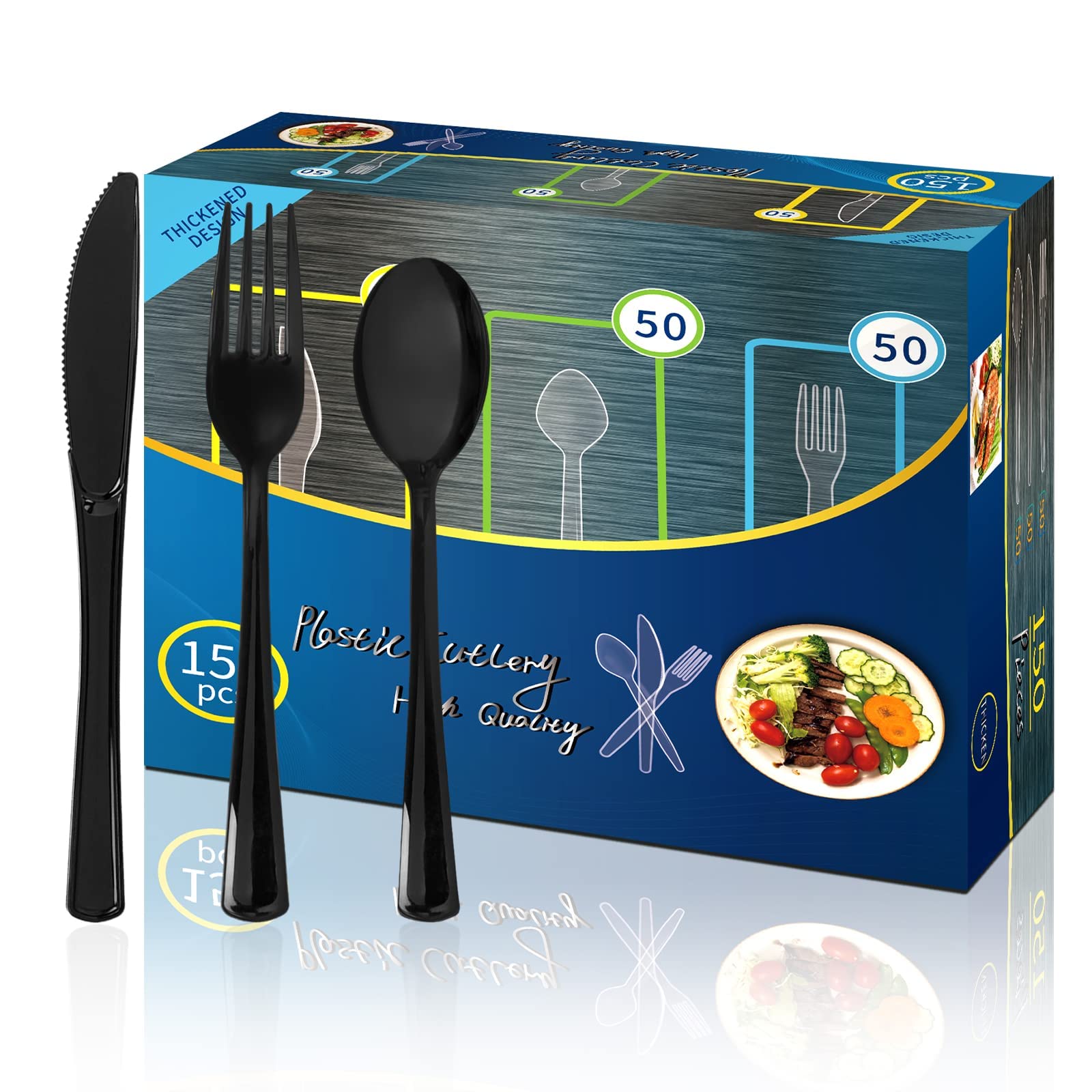 Forchette Di Plastica Riutilizzabili - Confezione Da 200 Pezzi Per Feste Ed Eventi - Foto 7