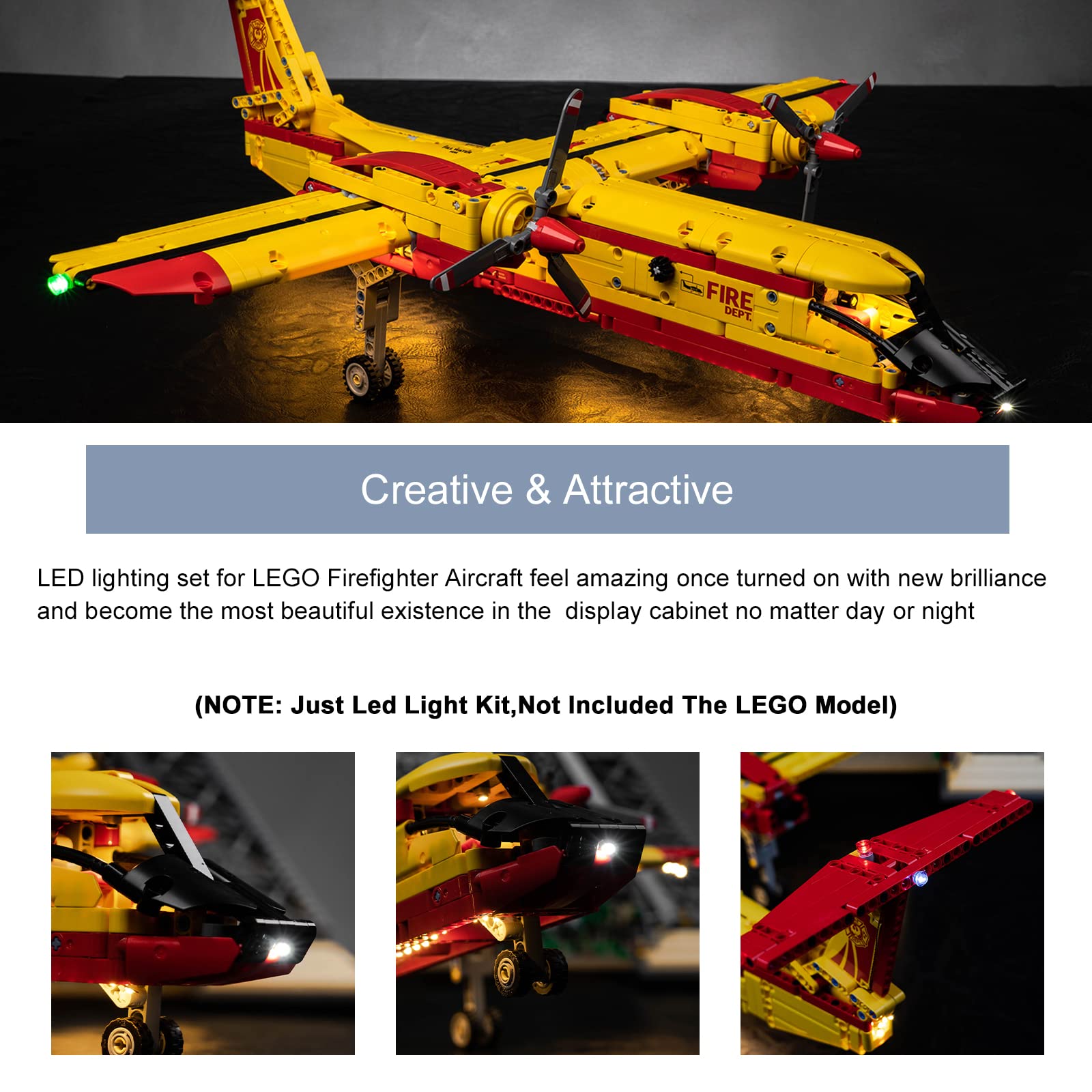 BrickBling LED Light Kit for Lego Technic Firefighter Aircraft