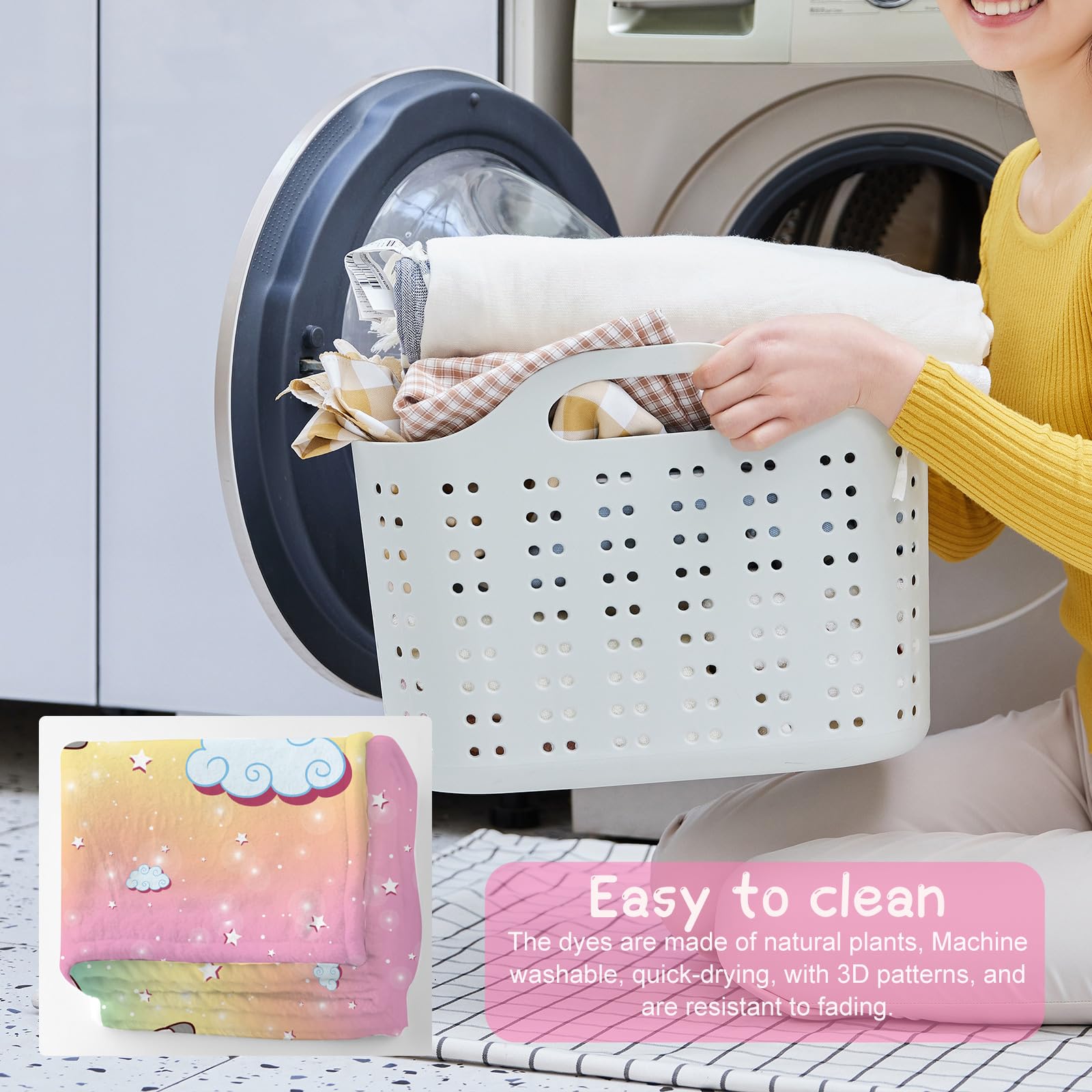 FEELJAM Coperta a forma di unicorno, in morbida flanella, per bambini, in microfibra, 150 x 200 cm, multicolore #2