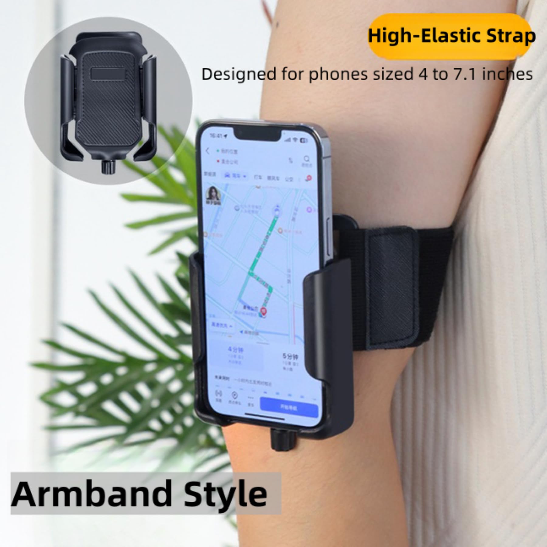 Opaska do biegania 2 w 1, uchwyt na nadgarstek i ramię, uchwyt na telefon obrotowy o 360°, do biegania, jazdy na rowerze, pasuje do smartfonów iPhone Samsung o przekątnej 4,0-7,0 cala