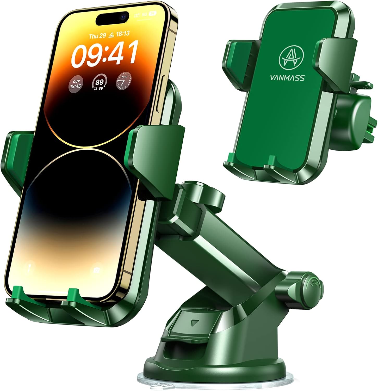 [Upgraded] VANMASS Cell Phone Holder Car [AntiSlip Soft Silicone & Powerful Suction] Dashboard