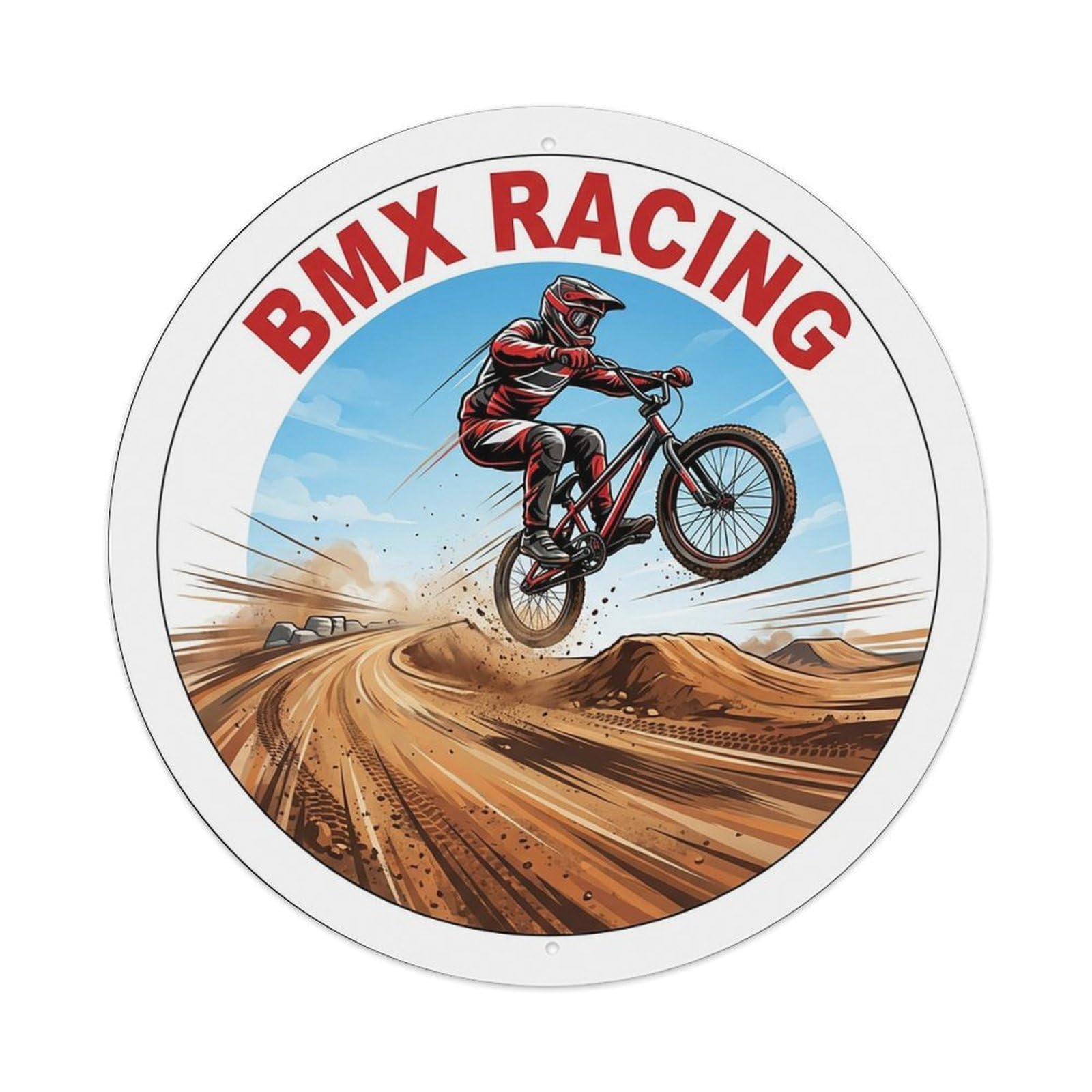 Vintage BMX Racing Extreme Sports Vintage Metal Tin Sign Plaque Wall Decor for Cafe, Club Bar, Office, Garden Metal Poster 8x8Inch