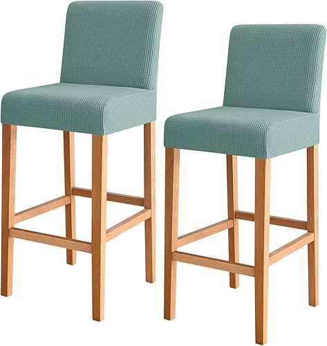 Miniatura 41 de FORCHEER - Juego de 2 fundas para taburete de bar con respaldos, aspecto de cuero, para taburetes de bar de respaldo corto, extraíbles y lavables (2