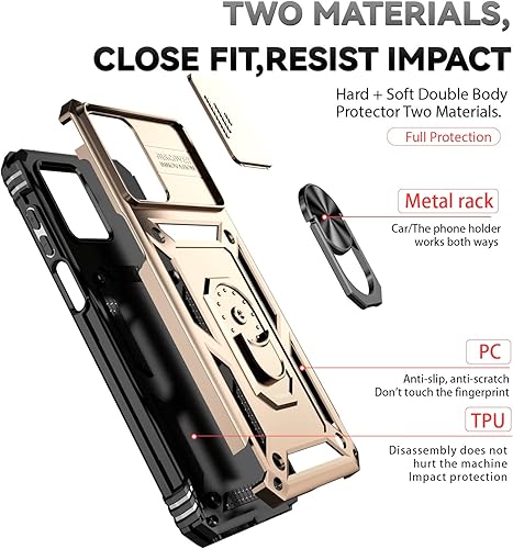 Miniatura 5 de Funda para Moto G 5G 2023, No para la versión 2022 con protectores de pantalla y cubierta de cámara, Grado militar cubierta probada contra caídas de