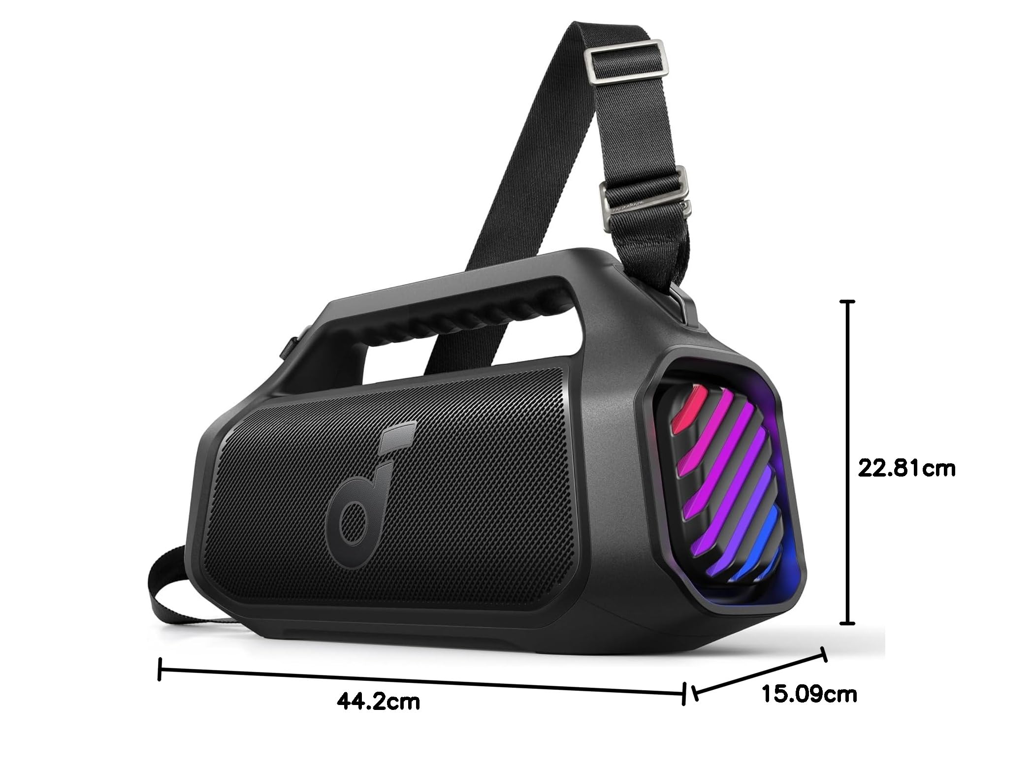 Soundcore Boom 2 Plus Altavoz Bluetooth Potente, 140 W con 2+2 Canales Estéreo, BassUp 2.0, Carga Rápida de 30 W, 20 h de Autonomía, IPX7, Flotante, Luces RGB, EQ Personalizado (Reacondicionado)