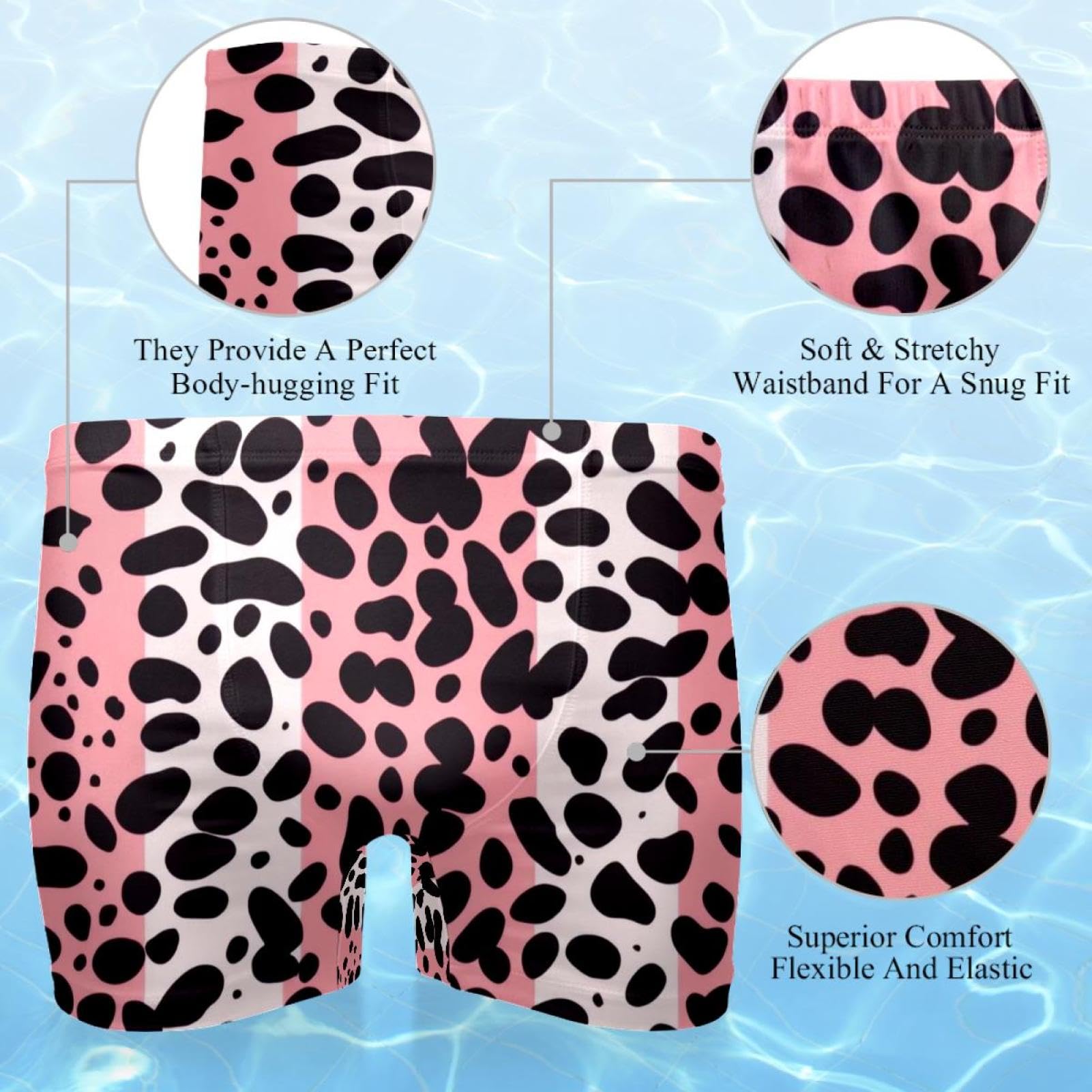 Mens Art Leopard Print-2078 Jammer Swimsuit Elastic Waistband Short Boxer Swimsuit Board Shorts, XXL,