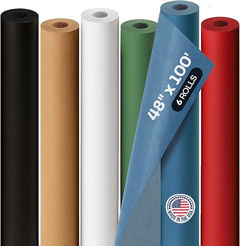 Miniatura 103 de IDL Packaging - Rollo de papel kraft rojo de 36 x 2160 pulgadas (180 pies), hecho en Estados Unidos, grosor 45 libras, arte, envoltura regalos