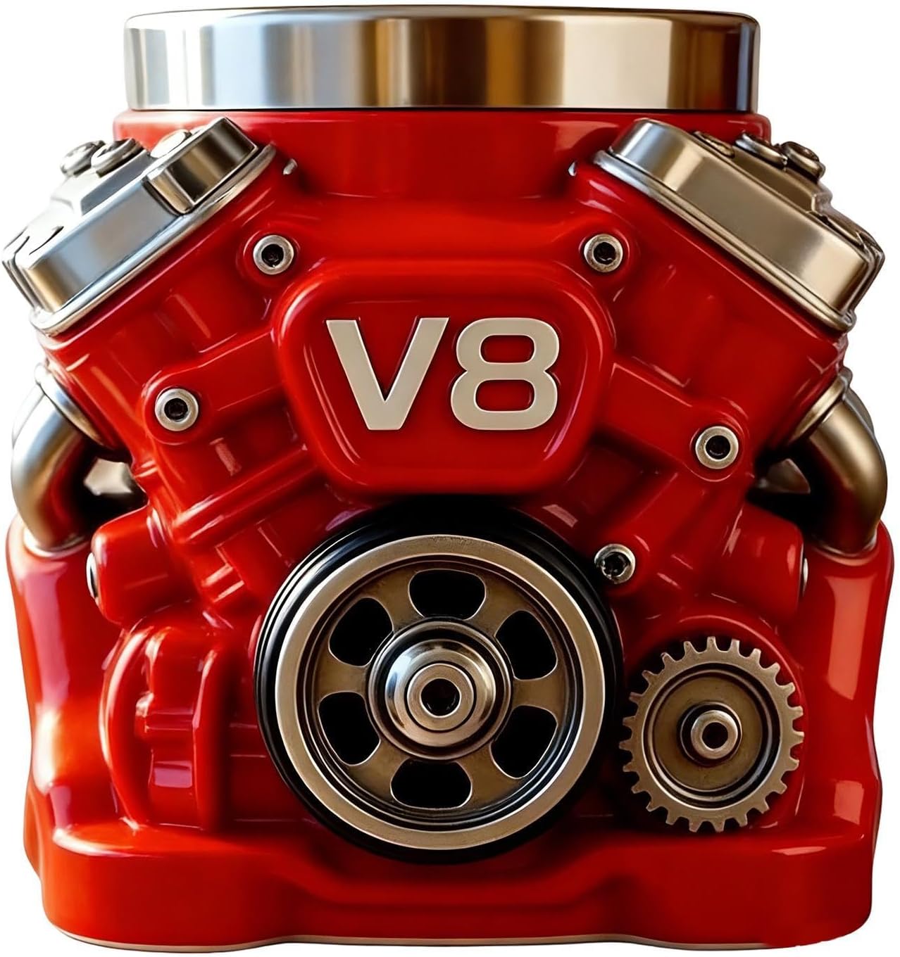 Mechanical Cup, V8 Engine Coffee Mug, Retro Engine Design, 3D Mechanical Coffee Mug Stainless Steel Cup for Car Enthusiasts, Mechanics, Men, Dad
