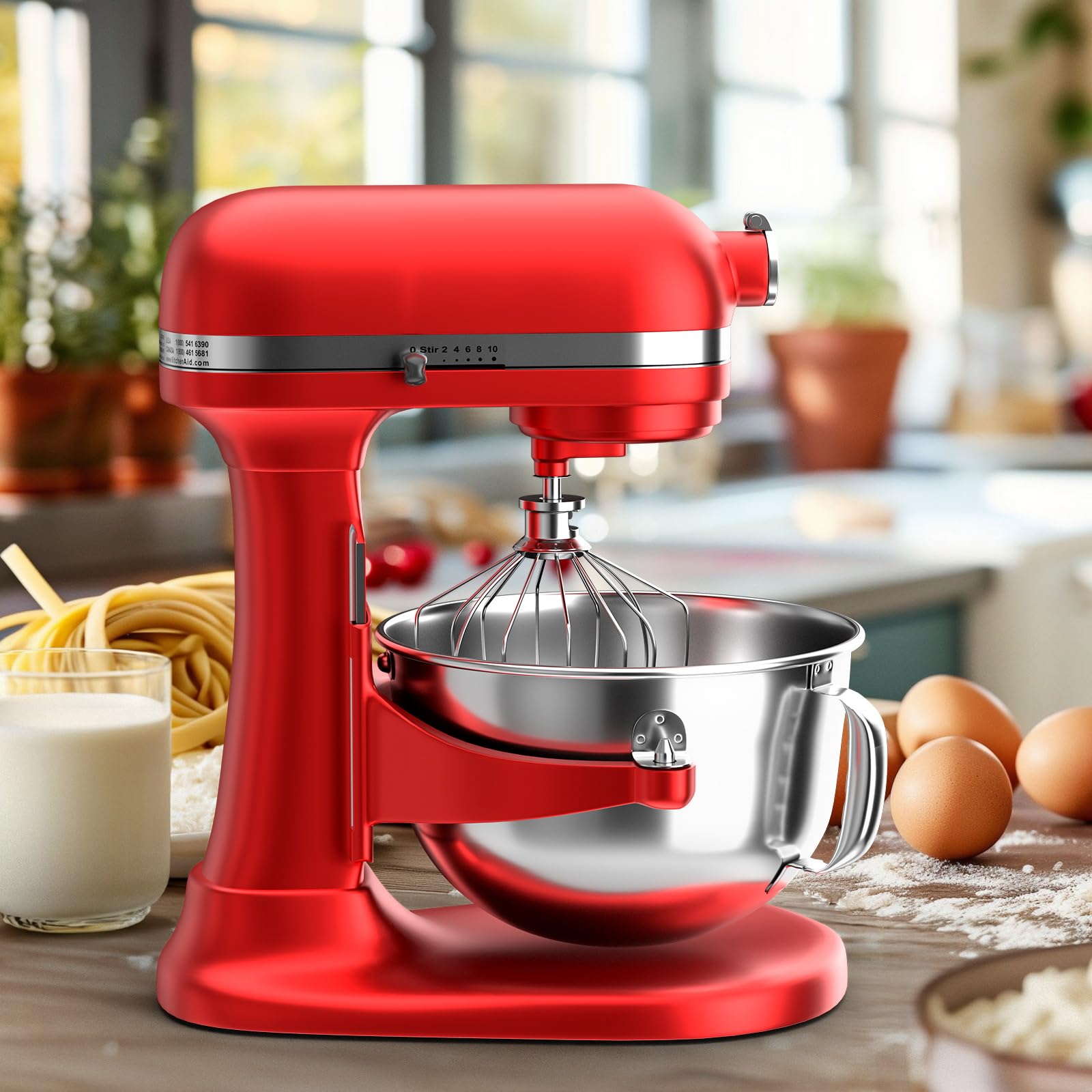 Cuenco mezclador de acero inoxidable para tazón mezclador Kitchenaid, cuencos para mezclar Kitchenaid para batidora de 6 cuartos con asa, apto para lavavajillas