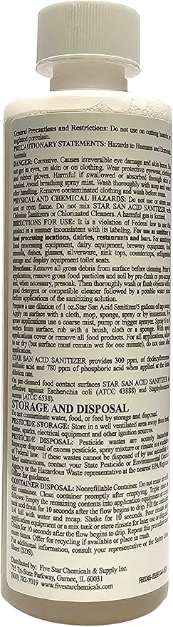 Desengrasante Star San 8oz con botella spray 32oz para cerveza artesanal miniatura 5