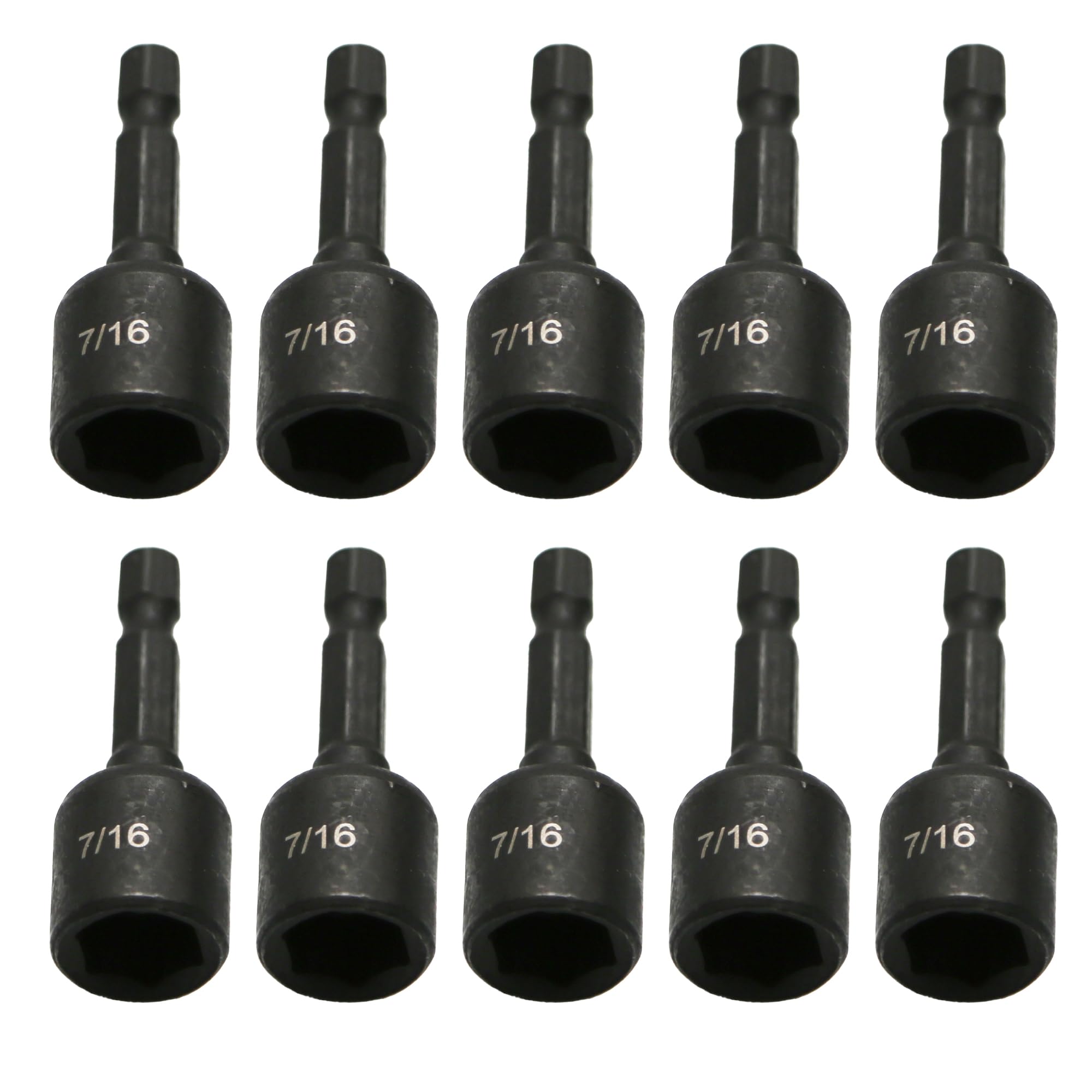 TMAX 10p 7/16" Impact Magnetic Nutsetter Hex Nut Driver 1/4" Shank, Cr-V