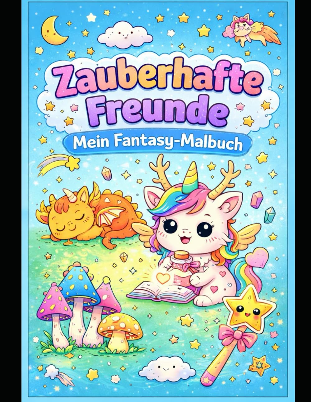 Zauberhafte Freunde - Mein Fantasy-Malbuch: Zauberhafte Ausmalbilder für Kinder von 4-6 Jahren