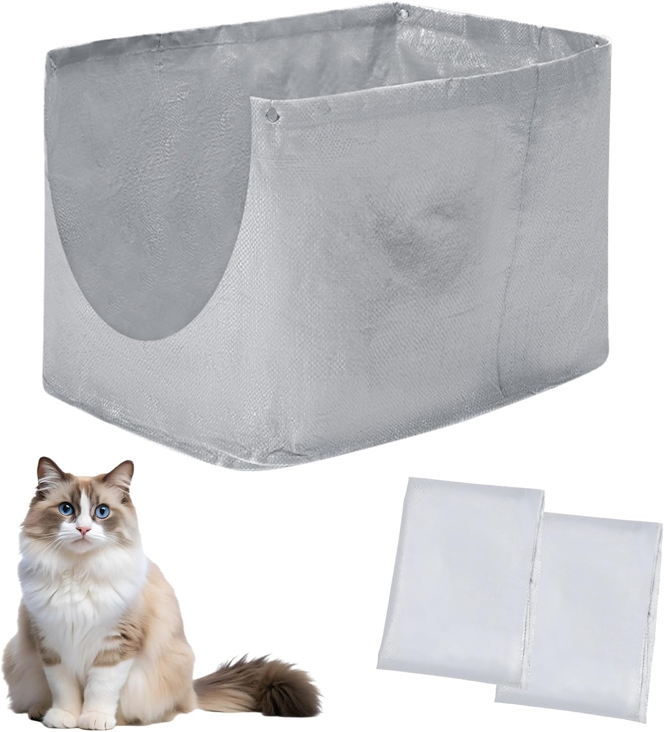 Honeydak 3 Pack Cat Litter Box Front-entry Liners D Compatible with Modkat XL Litter Box Front-entry Liners Reusable Flip D Waste Bags Waterproof and Scratch-resistant