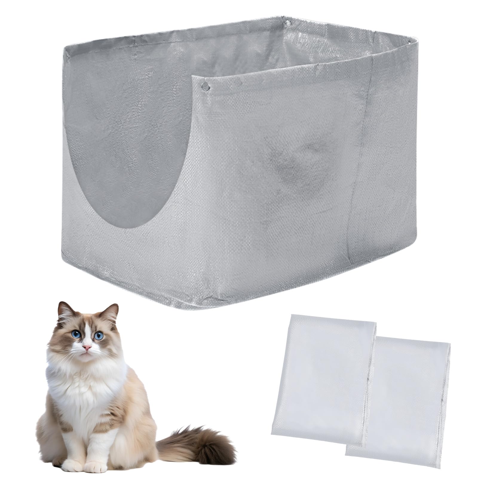 Honeydak 3 Pack Cat Litter Box Liners D Compatible with Modkat XL Litter Box Front-entry Liners Reusable Flip D Waste Bags Waterproof and Scratch-resistant