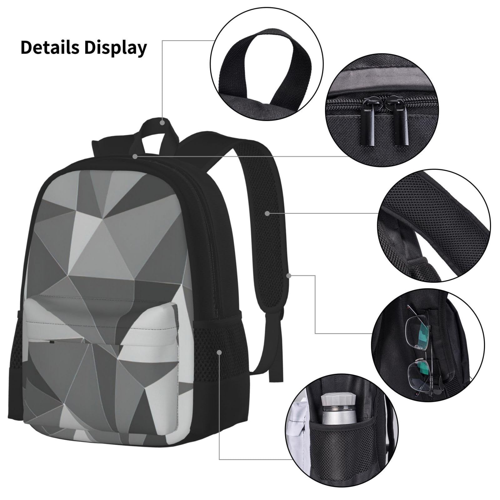 Zaino, borsa portapranzo, astuccio, set da 3 pezzi, per lavoro e