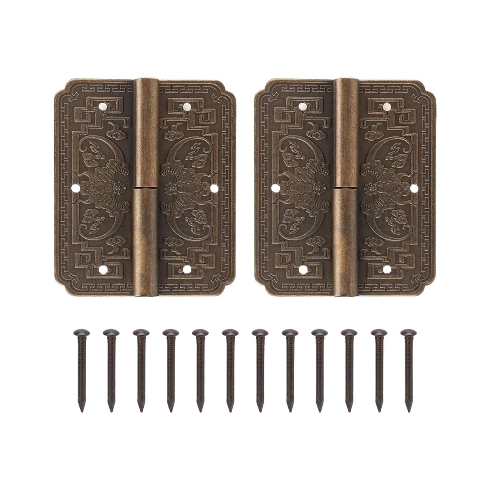 Charnière décorative de porte finition soignée pour armoire et mobilier de style rétro