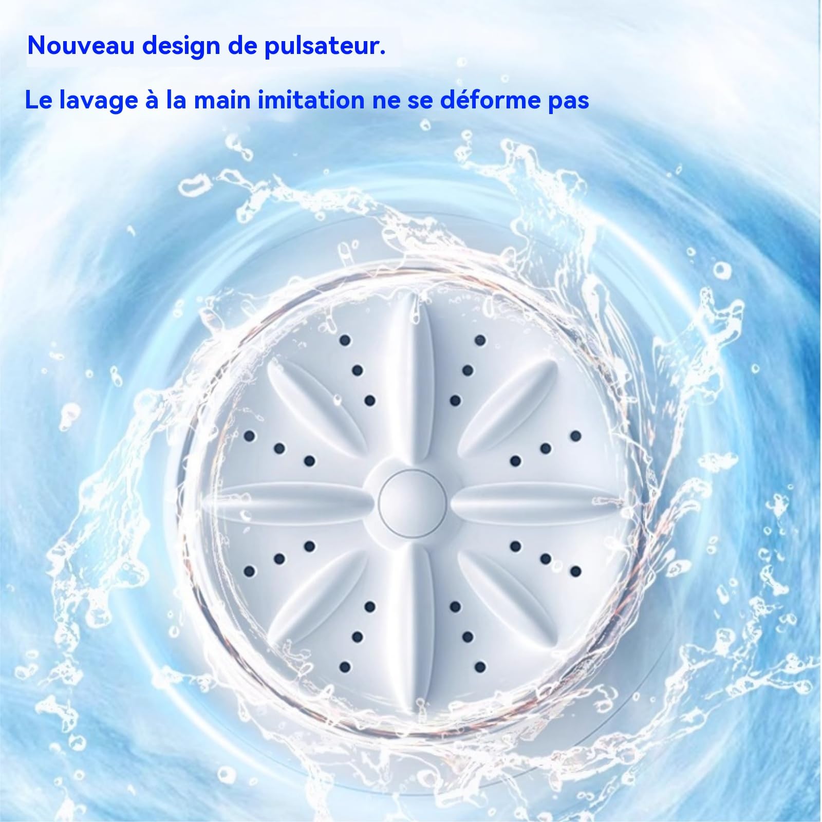 Petite machine à laver les sous-vêtements, portable, sans fil et silencieuse, idéale pour les voyages, les appartements, le camping et les dortoirs (rechargeable par USB)