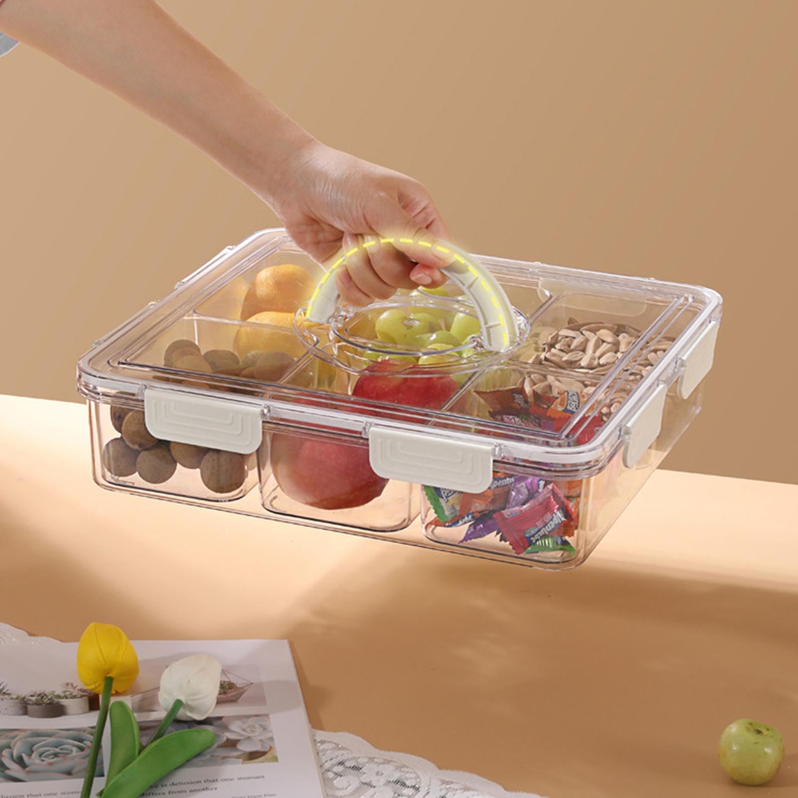 Boîte à goûter – 6 compartiments, plateau de service divisé | Récipient à
