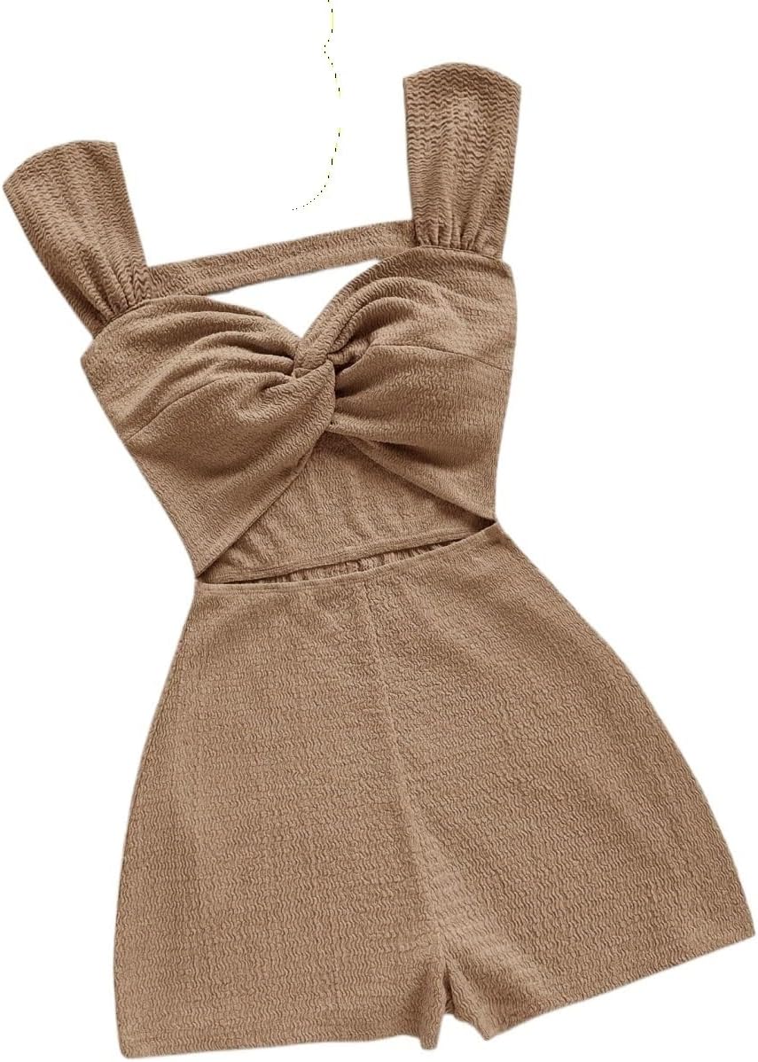 Rompers for Women Summer 2026 Knit Striped Front Neck Backless Jumpsuit,Beach, Autumn/Winter