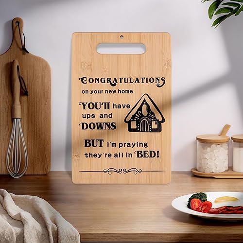 Miniatura 4 de Tabla de cortar de bambú regalo perfecto para inauguración de la casa, decoración elegante, esencial de cocina versátil, ideal para celebración del