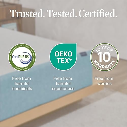 Miniatura 7 de LIFEMENT Basic Queen - Colchón de espuma viscoelástica con infusión de gel refrescante en una caja, cama de firmeza media, sin fibra de vidrio,