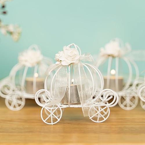 Miniatura 5 de Simply Elegant Paquete de 12 soportes para dulces blanco  144 piezas de carrito de caramelos carro de calabaza de metal decoración de fiesta caja de