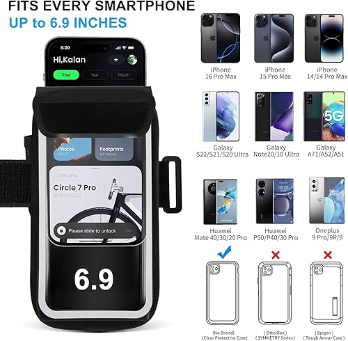 Miniatura 4 de Brazalete para correr, soporte para teléfono, bolsa de muñeca para antebrazo para gimnasio, con ranura para tarjeta para iPhone 161514131211XXR Pro