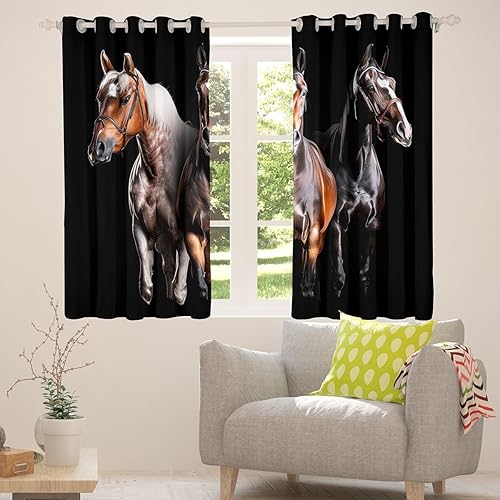 Miniatura 5 de Erosebridal Cortina de ventana de caballo, cortinas de caballo occidental, cortinas de ventana de animales salvajes, tratamiento de ventana de moda